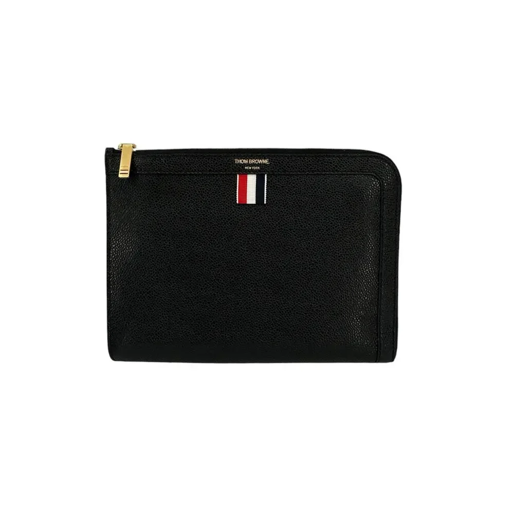THOM BROWNE Mini Pebble Grain Gusset Folio
